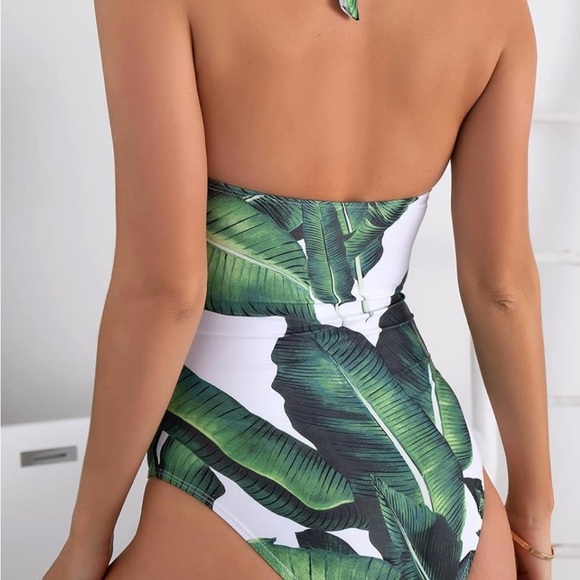 B2prity Women's Slimming One-Piece Swimsuit Tummy Control Halter Curvy Size XL - Picture 2 of 7